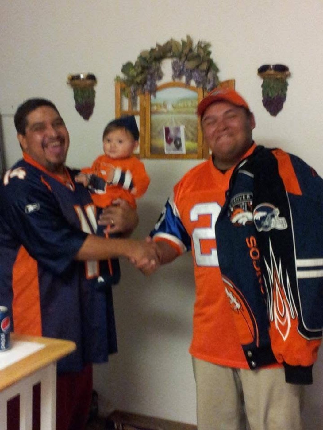 Broncos game day handshake