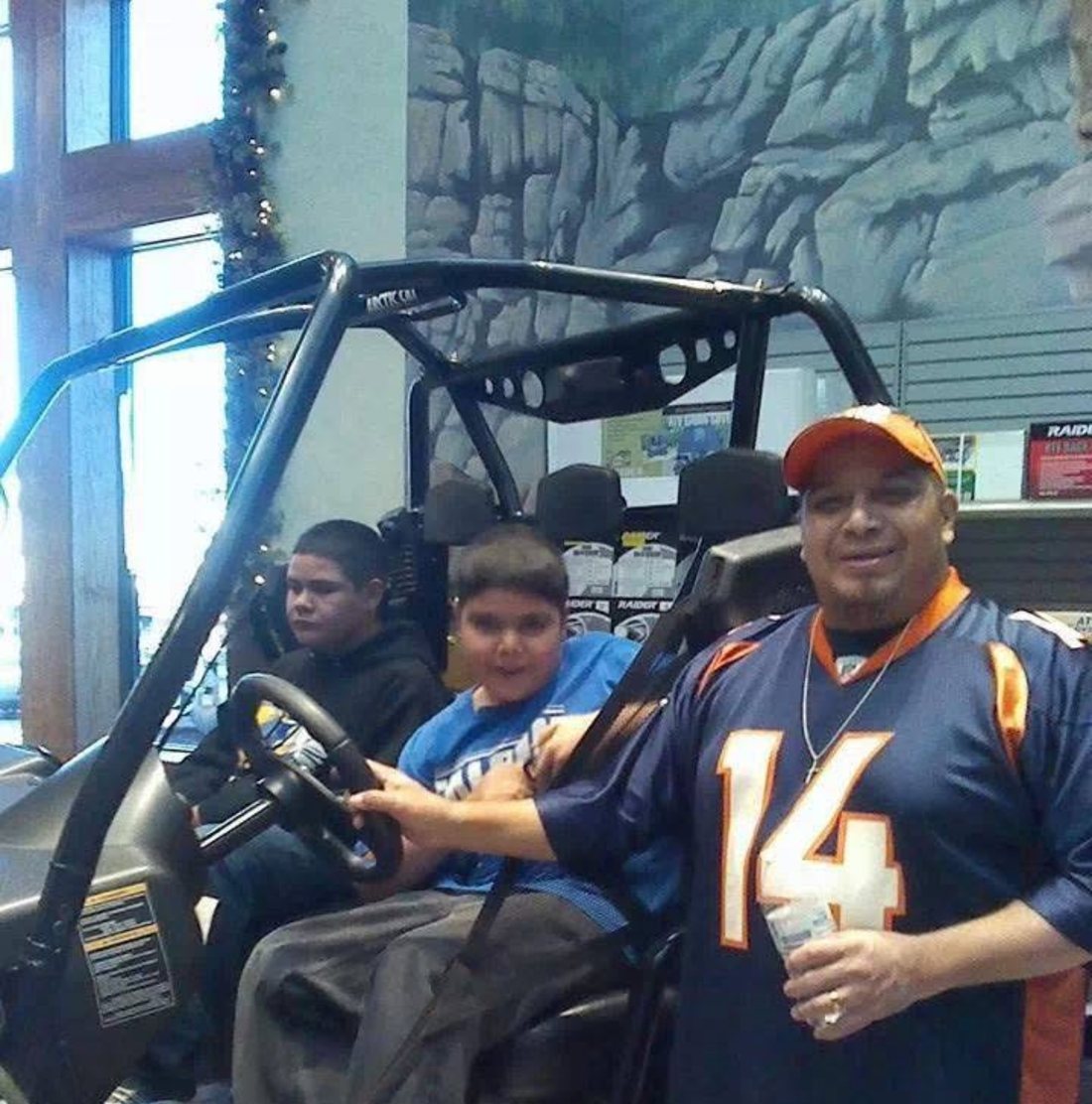 With the boys in the UTV